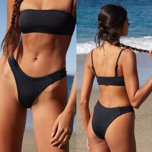 NEW Pacsun LARGE Evy high cut black bikini swim bottoms